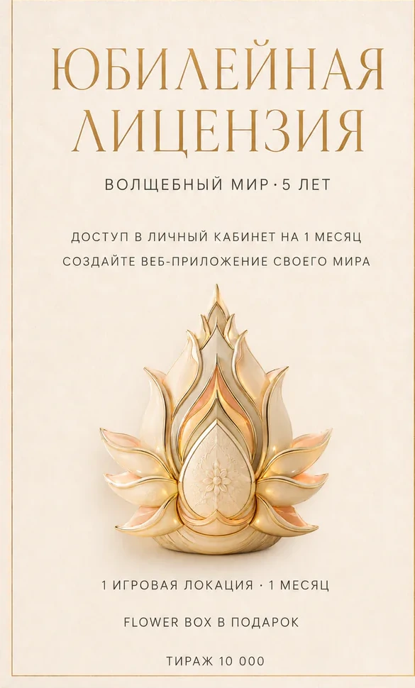 Сертификат Юбилейной лицензии «Волшебный мир — 5 лет»
