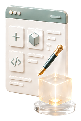 The app builder on screen